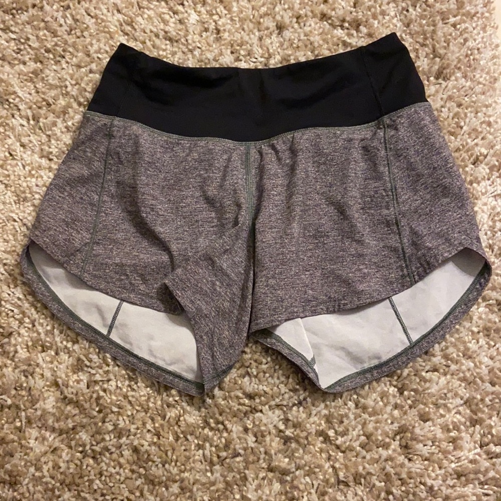 Lululemon Heather Lux Multi Black Speed Up Mid-Rise Lined Short 4" L